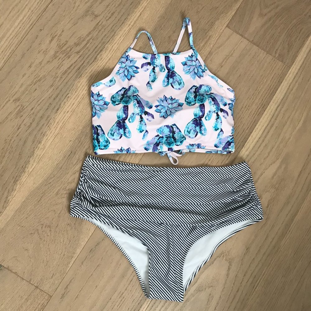 Cute Succulent Plants Floral Bikini Set